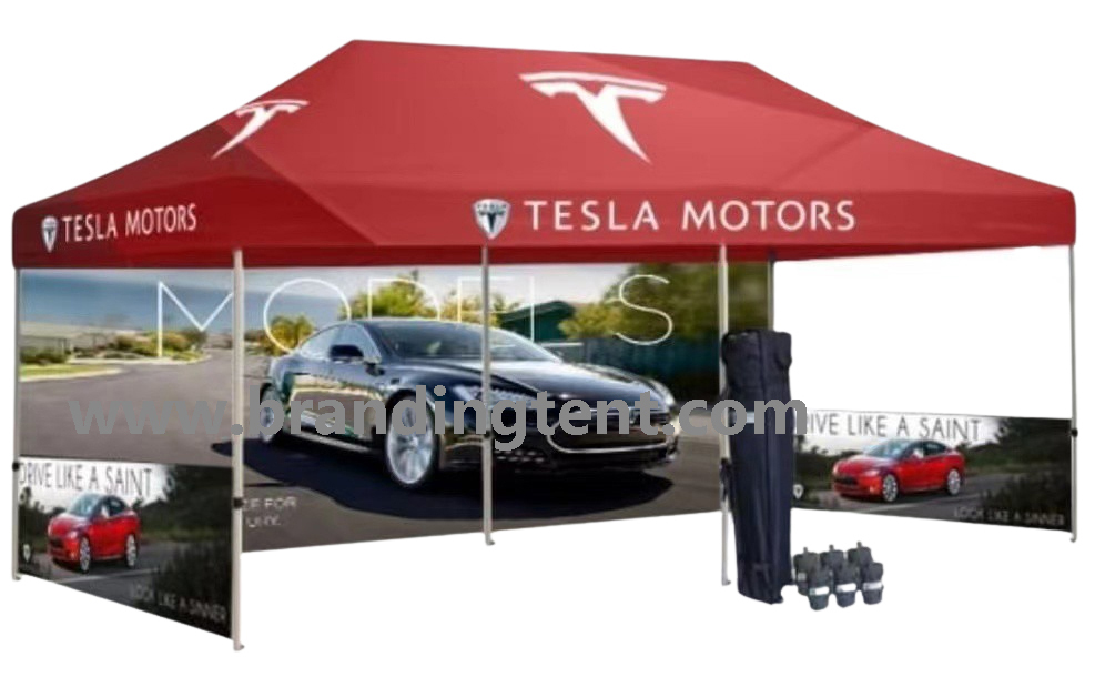 Walled commercial canopy tent booth used as a dealership display by Besda BrandingTent