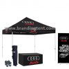 Advertising tent with roll up banner, table cover, advertising gazebo combo