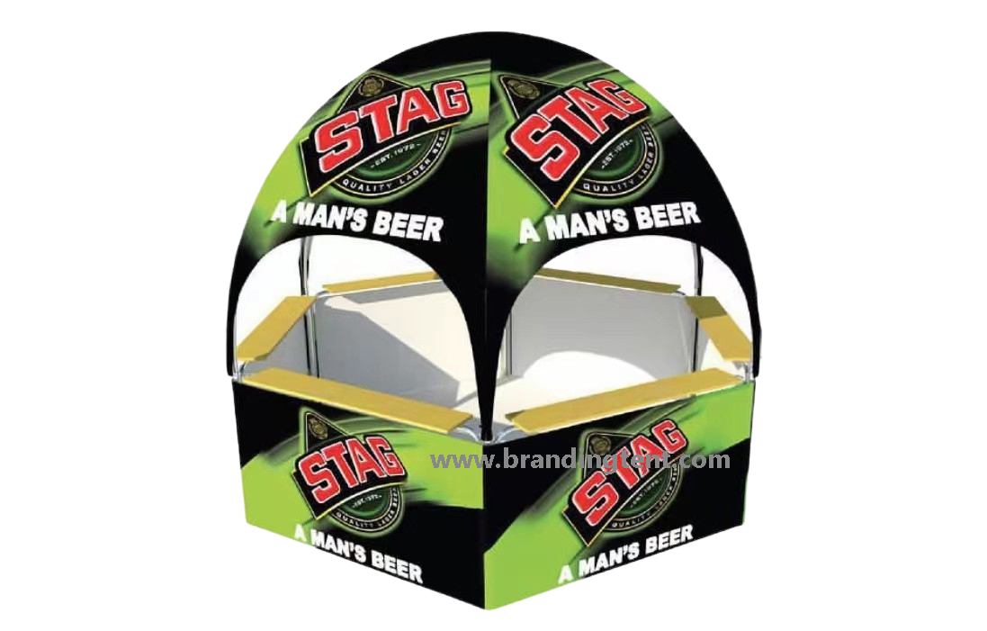 Custom dome tents for wholesale orders - printed brand stages