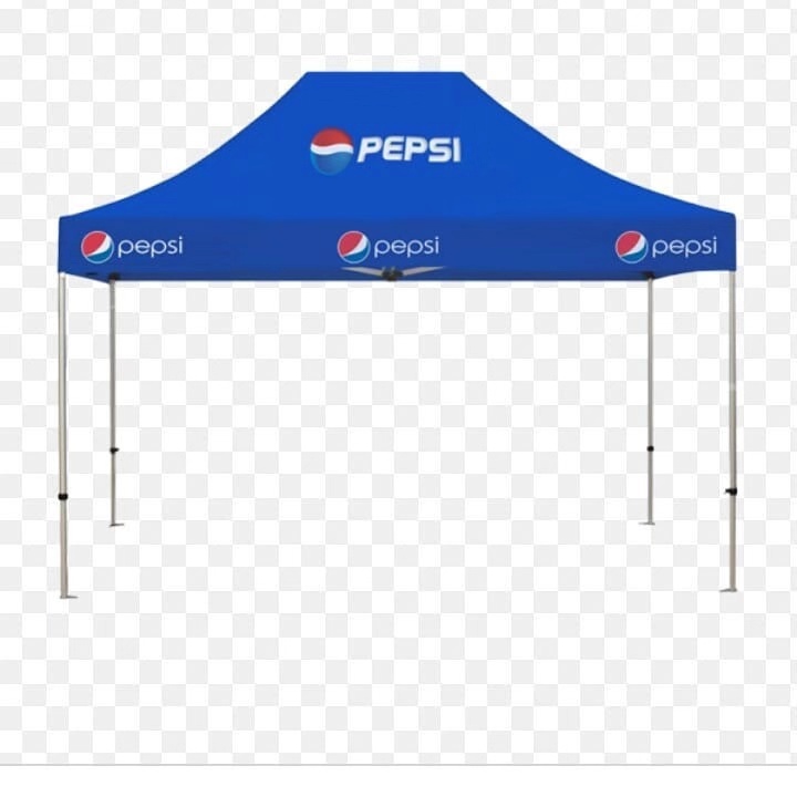 Gazebo publicitario branded for a beverage with complete kit layout