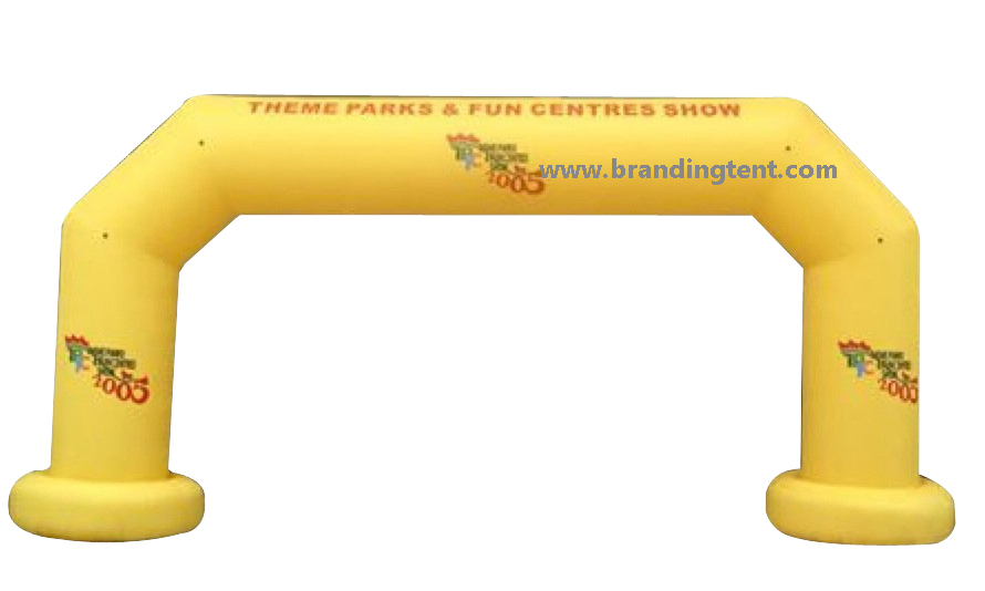 Yellow inflatable arch entrance gate for trade show and events
