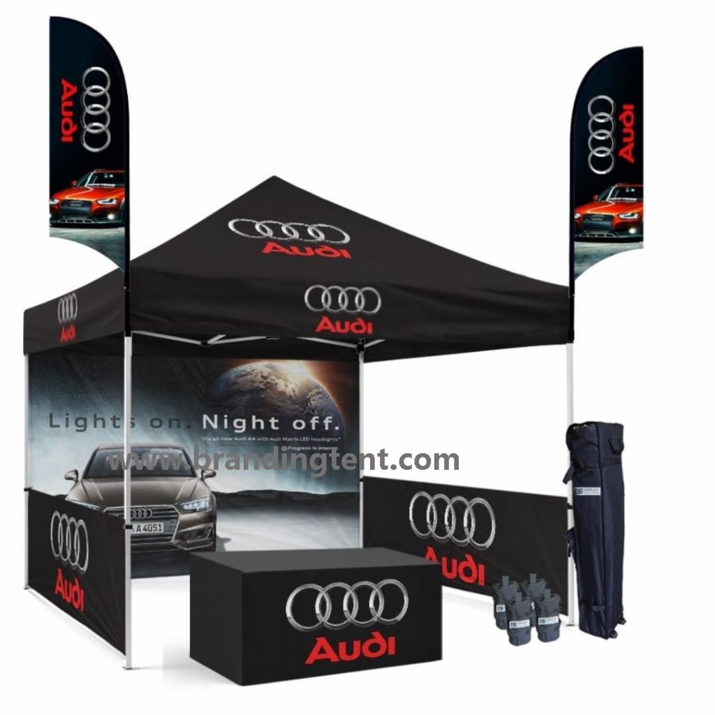 advertising tent, marketing tent, branding tent, promotion gazebo for Audi