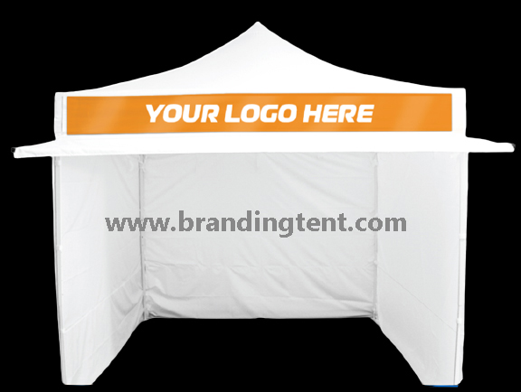 White event tent modules ready to connect into a shared-roof village