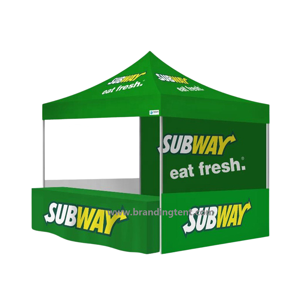 Custom advertising tent with full-color brand printing