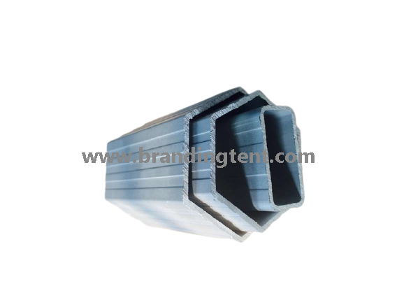 Production materials - hexagonal aluminum tent frame profile close-up