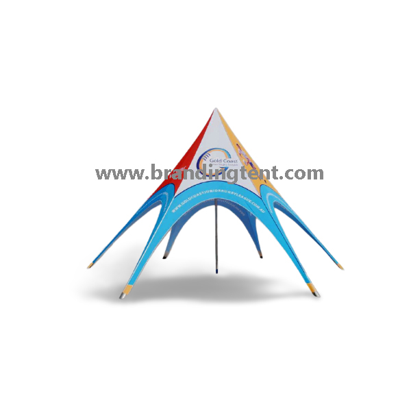 Star shade canopy alternative to pagoda rental for open-plan events