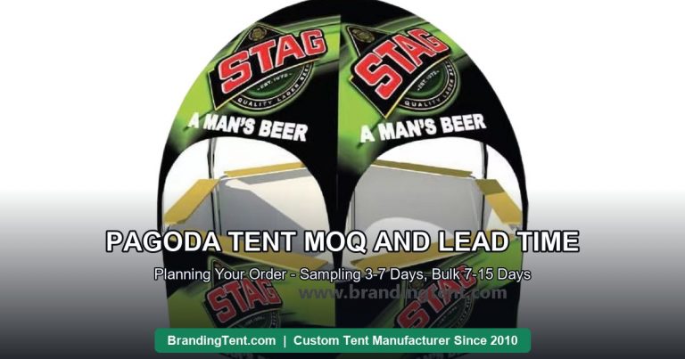 Printed pagoda tent module prepared for order planning and production scheduling