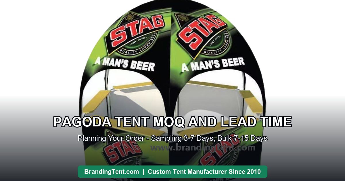 Printed pagoda tent module prepared for order planning and production scheduling