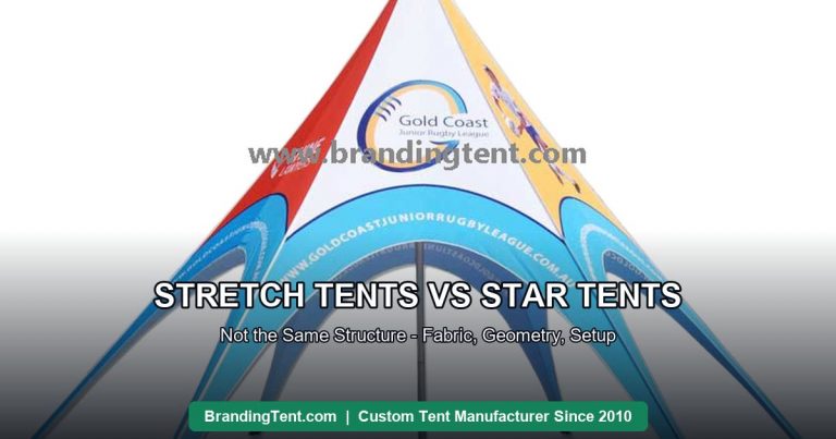 Star shade tent with radiating arms showing tensile structure form