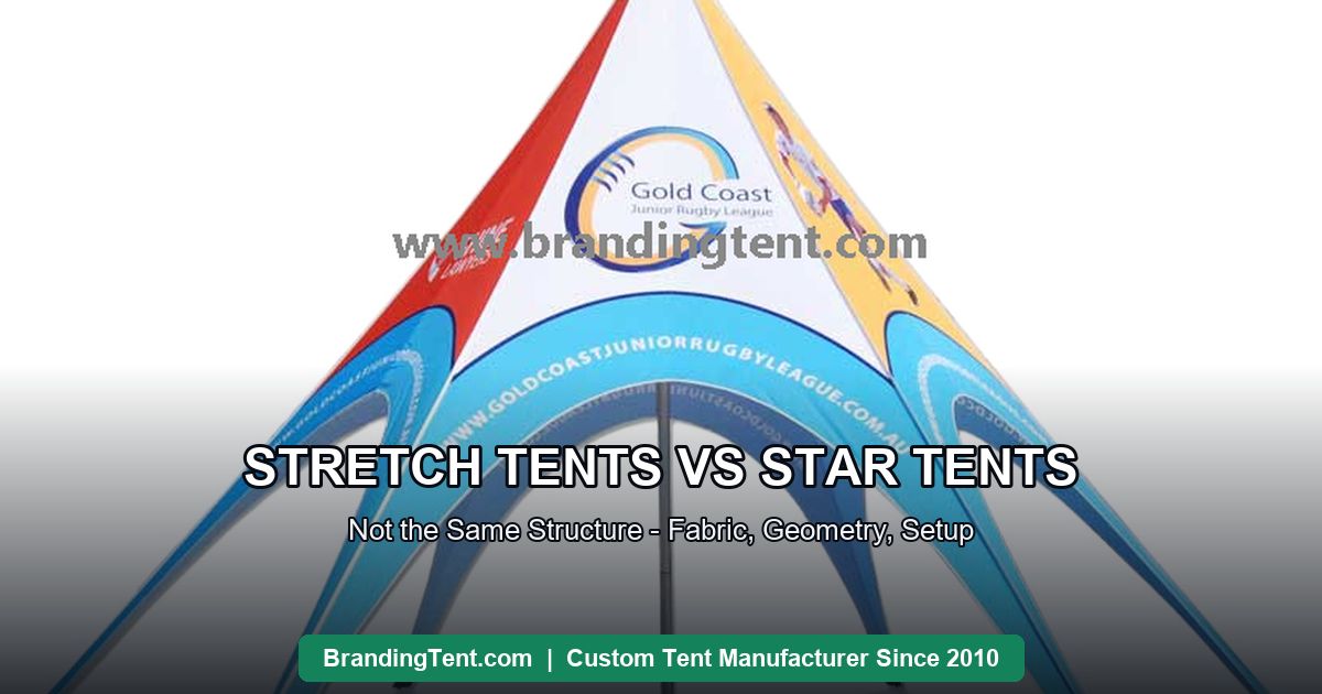 Star shade tent with radiating arms showing tensile structure form