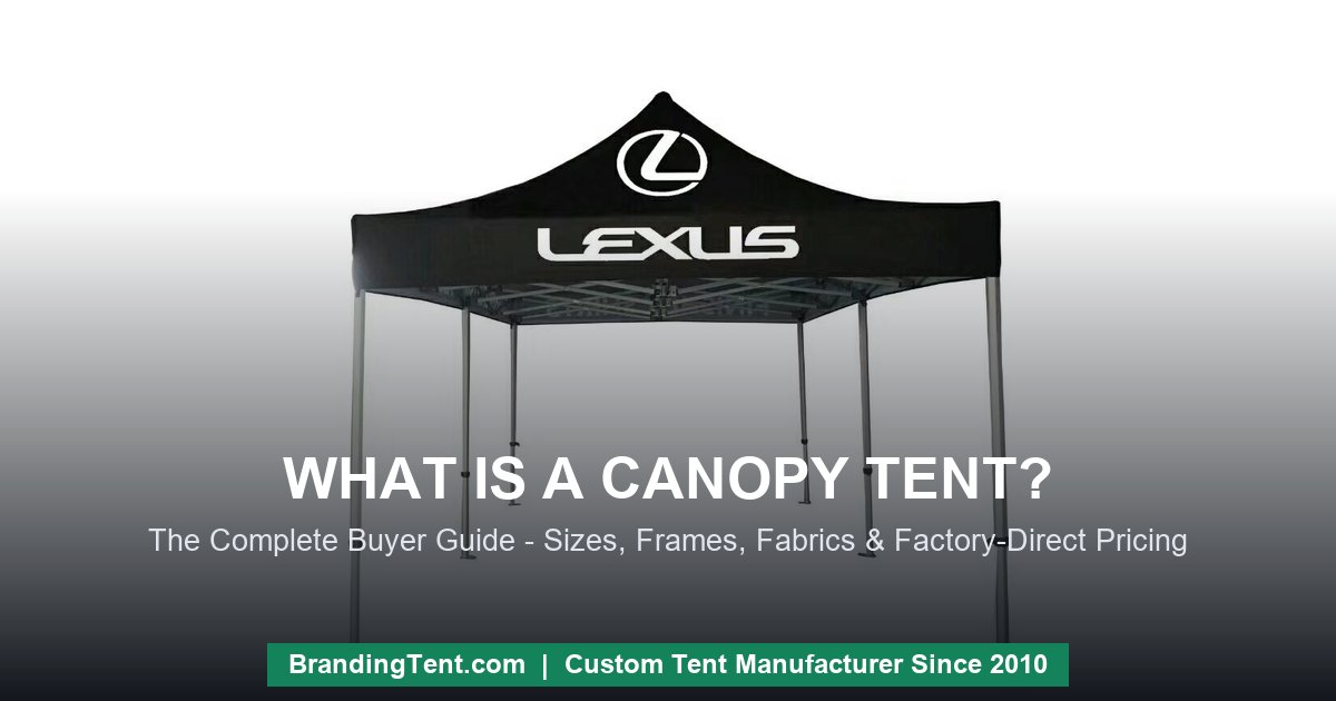 Custom printed pop-up canopy tent with logo serving as a branded event booth