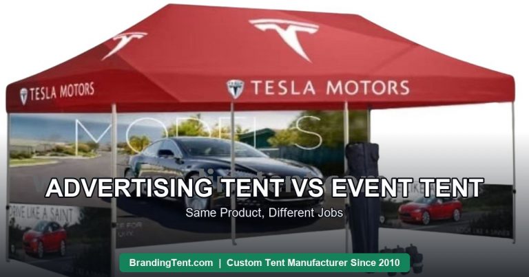 Advertising tent in action: full-print branded canopy and walls at a car brand promotion