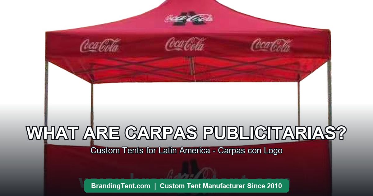 Carpas publicitarias: red custom 3x3 advertising tent with high peak and branded front wall