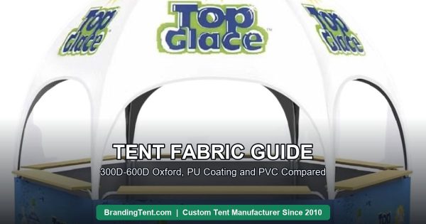 Custom tent fabric comparison: dye-sublimated oxford canopy panels with continuous print