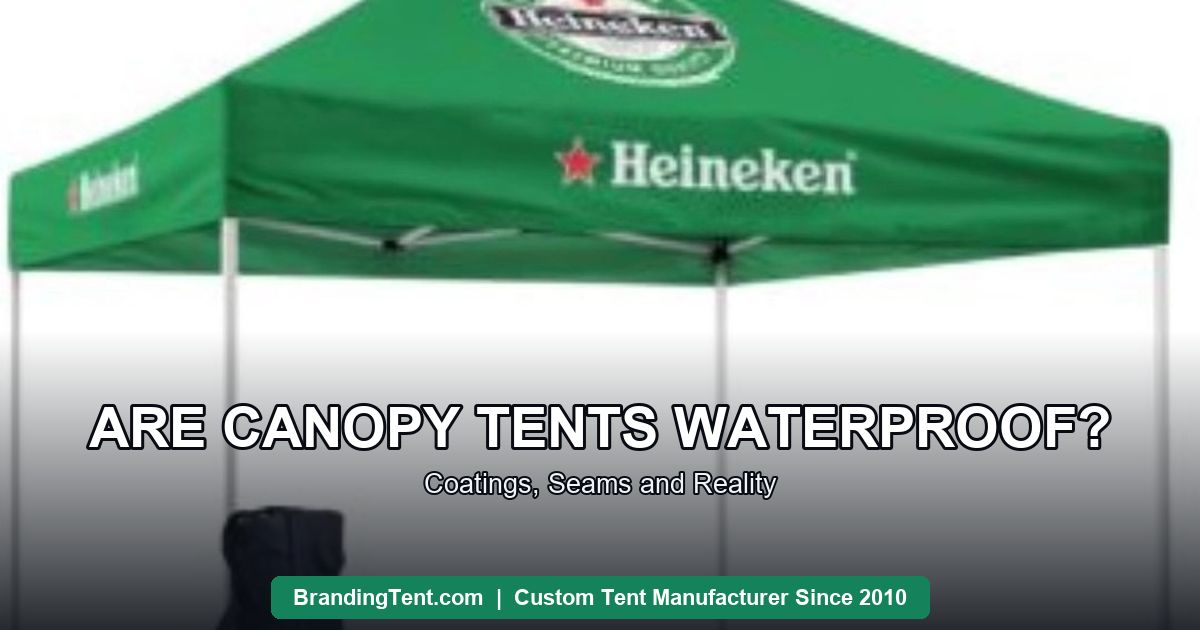 Waterproof canopy tent: printed green gazebo with coated roof panels in outdoor use