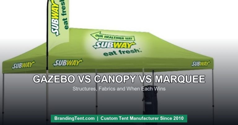 Green Subway gazebo tent - gazebo vs canopy vs marquee guide