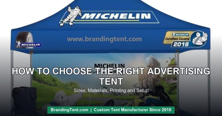Blue Michelin branded canopy tent - how to choose advertising tent