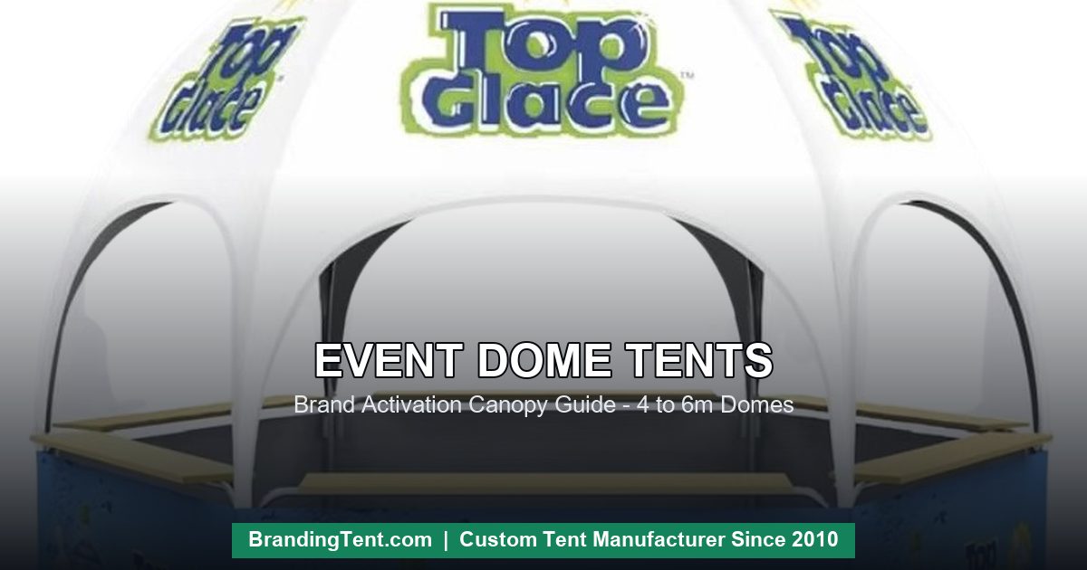 White branded dome tent - event dome canopy guide