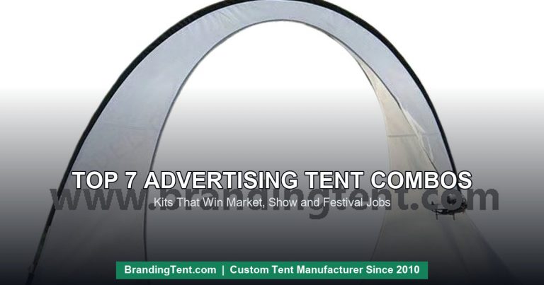 White branded arch structure outdoors - top advertising tent combos