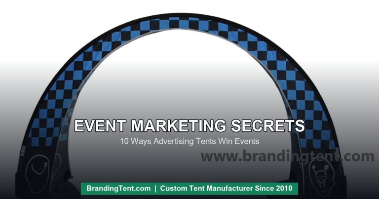 Checkered branded arch - event marketing secrets guide