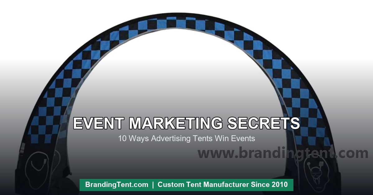 Checkered branded arch - event marketing secrets guide